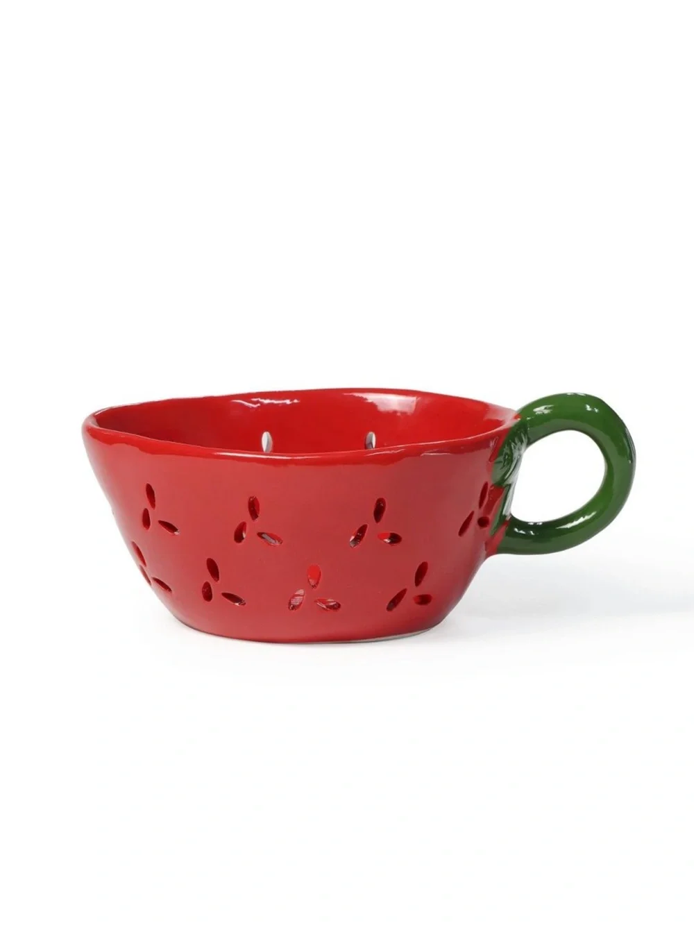 Red Strawberry Ceramic Berry Bowl with Green Leaf Handle, Target Bullseye 2026
